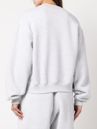 Alexander Wang Essential Logo Cotton Jersey Sweatshirt In Grey