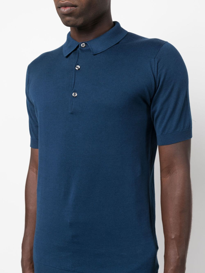 Shop John Smedley Short-sleeve Polo Shirt In Blau