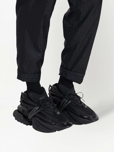 Shop Balmain Unicorn Low-top Sneakers In Black