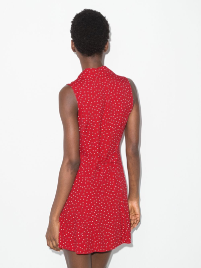 Shop Reformation Leith Double-breasted Mini Dress In Red