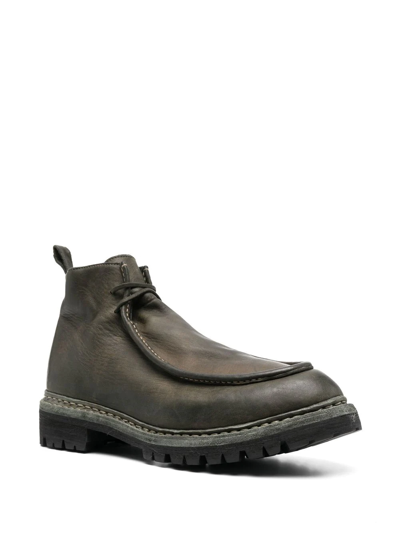 Guidi Lace-up Leather Boots In Grün