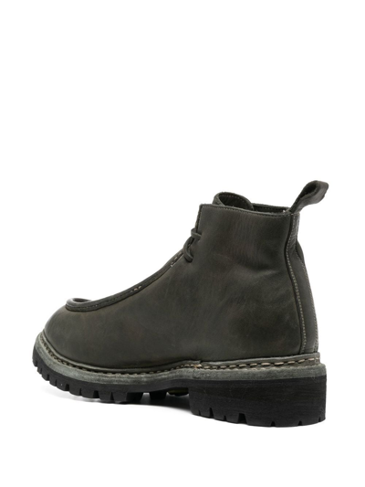 Shop Guidi Lace-up Leather Boots In Grün