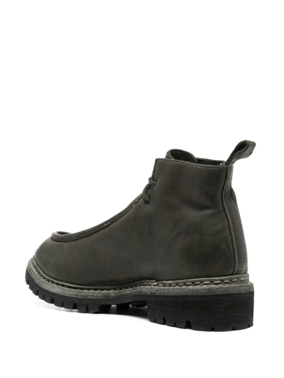 Guidi Lace-up Leather Boots In Grün