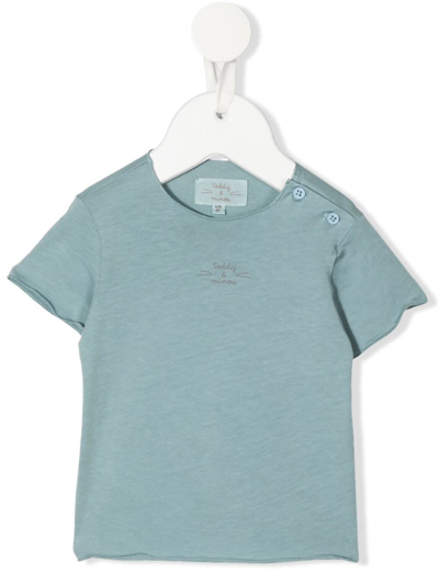 Shop Teddy & Minou Logo-print T-shirt In Blau