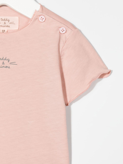 Shop Teddy & Minou Logo-print T-shirt In Rosa