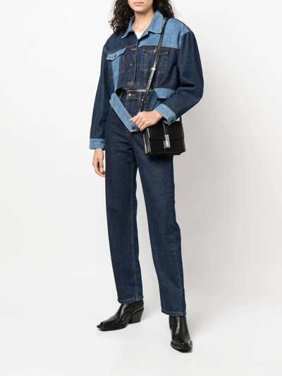 Shop Calvin Klein Contrast-stitch Shoulder Bag In Schwarz