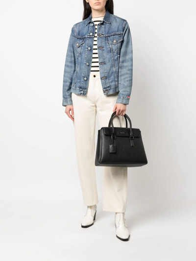 Shop Calvin Klein Dressed Foldover Tote Bag In Schwarz