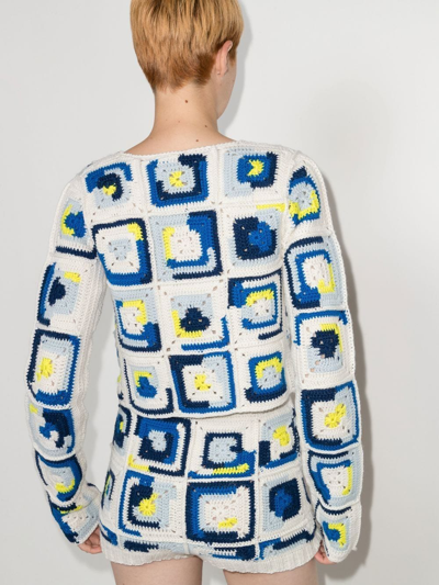Shop Sea Hayden Crochet Cardigan In Blau