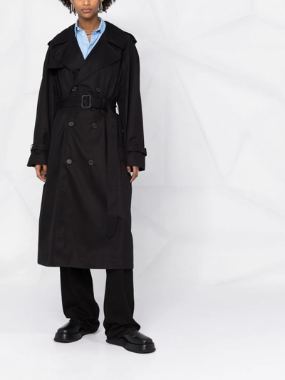 Shop Wardrobe.nyc Double-breasted Trench Coat In Schwarz