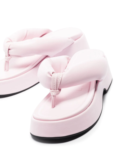 Ganni Padded Faux Leather Platform Sandals In Rosa