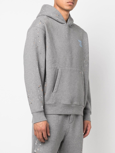 Shop Frame Logo Paint-splatter Hoodie In Grau