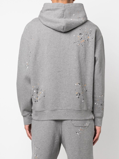 Shop Frame Logo Paint-splatter Hoodie In Grau