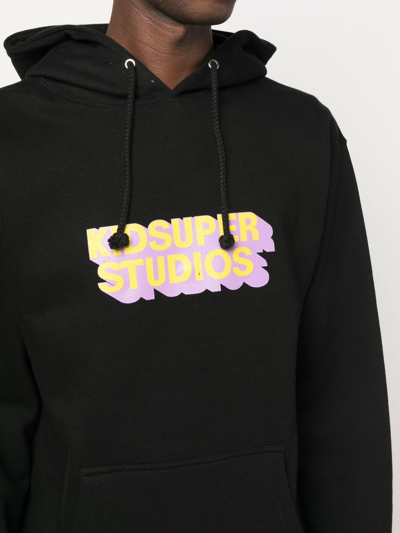 Kidsuper Logo-print Cotton Hoodie In Schwarz