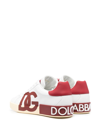 Shop Dolce & Gabbana Logo-print Lace-up Sneakers In White