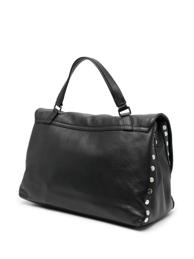 Zanellato Medium Postina Leather Shoulder Bag In Black