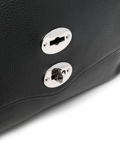 Zanellato Medium Postina Leather Shoulder Bag In Black
