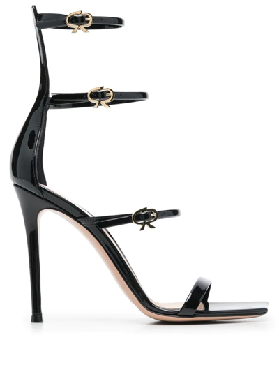 Shop Gianvito Rossi Ribbon Uptown 105mm Sandals In Black