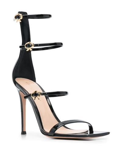 Shop Gianvito Rossi Ribbon Uptown 105mm Sandals In Black