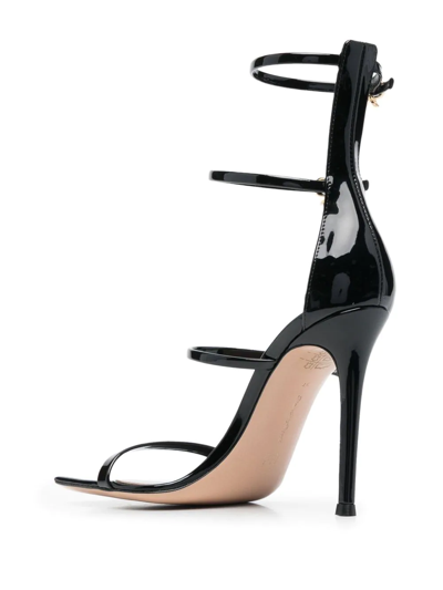 Shop Gianvito Rossi Ribbon Uptown 105mm Sandals In Black
