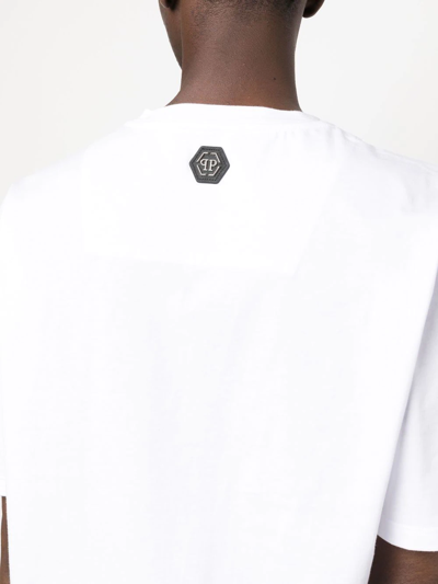 Philipp Plein Iconic Plein Round Neck T-shirt In Weiss
