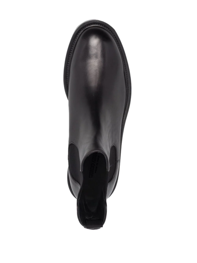 Shop Giorgio Armani Leather Chelsea Boots In Schwarz