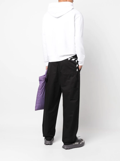 Shop Off-white Diag Stripe Straight-leg Trousers In Schwarz