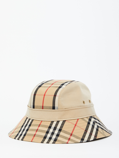 Shop Burberry Vintage Check Bucket Hat In Beige