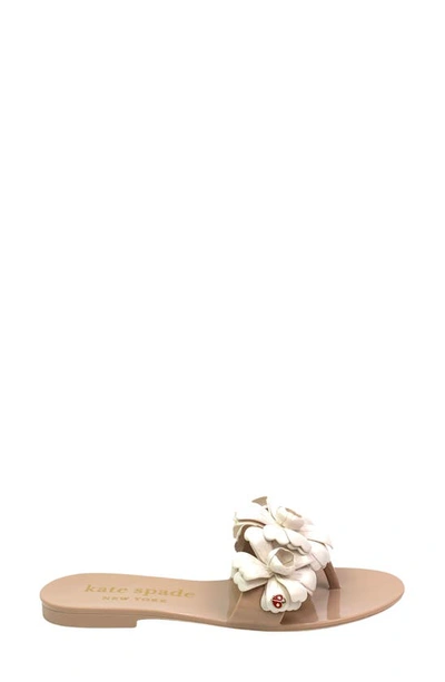 Kate Spade Women's Jaylee Floral Appliqué Jelly Slides In Peach Shake/ Cream