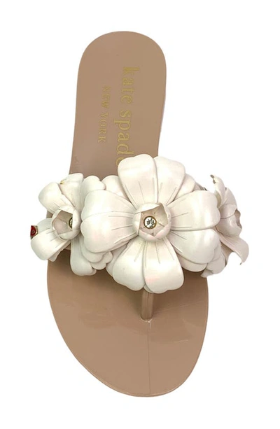 Kate Spade Women's Jaylee Floral Appliqué Jelly Slides In Peach Shake/ Cream