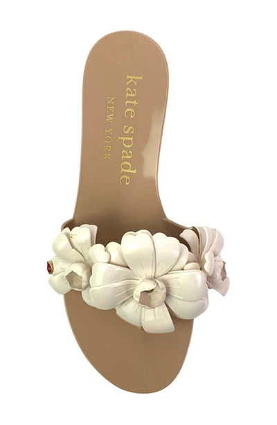 Kate Spade Women's Jaylee Floral Appliqué Jelly Slides In Peach Shake/ Cream