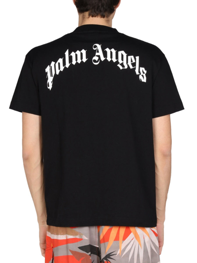 Shop Palm Angels "broken Palm" Print T-shirt In Black
