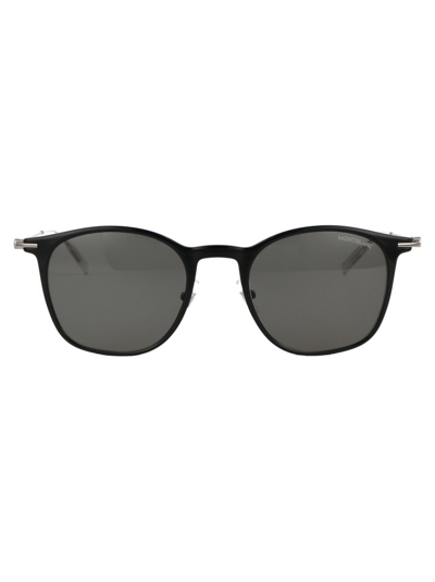 Shop Montblanc Square Frame Sunglasses In Black