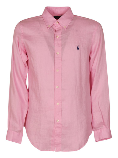 Shop Polo Ralph Lauren Logo Embroidered Long In Pink