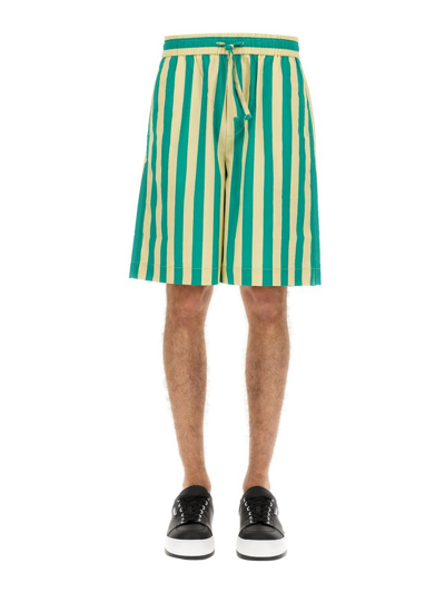 Shop Sunnei Striped Bermuda Shorts In Multi