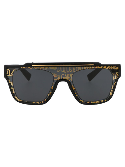 Shop Dolce & Gabbana Eyewear Pilot Frame Sunglasses In Black