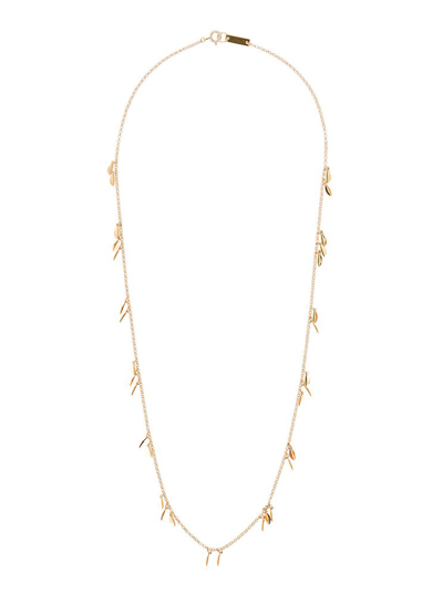 Shop Isabel Marant Leaves Pendant Necklace In Gold