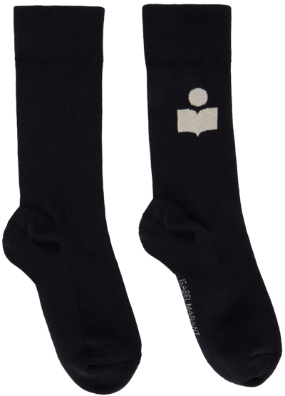 Shop Isabel Marant Navy Siloki Socks In 30fn Faded Night