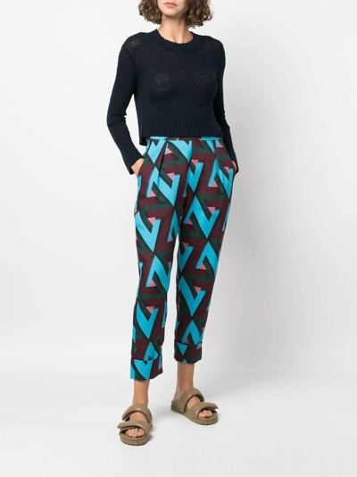 Shop Rachel Comey Westside Abstract-print Trousers In Blue