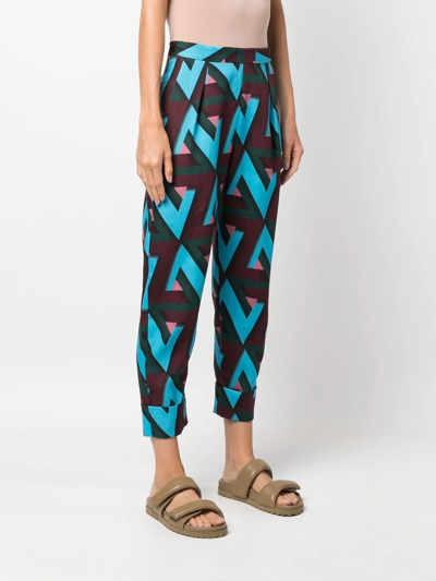 Shop Rachel Comey Westside Abstract-print Trousers In Blue