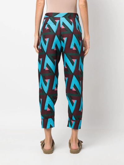 Shop Rachel Comey Westside Abstract-print Trousers In Blue