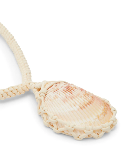 Shop Chloé Larry Shell Necklace In Gold