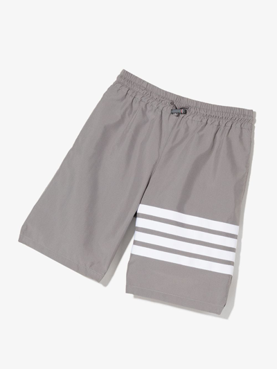 Thom Browne Grey 4-bar Stripe Drawcord Shorts In Grey