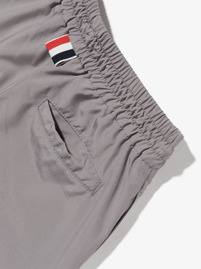 Shop Thom Browne Stripe-detail Swim Shorts In Grey