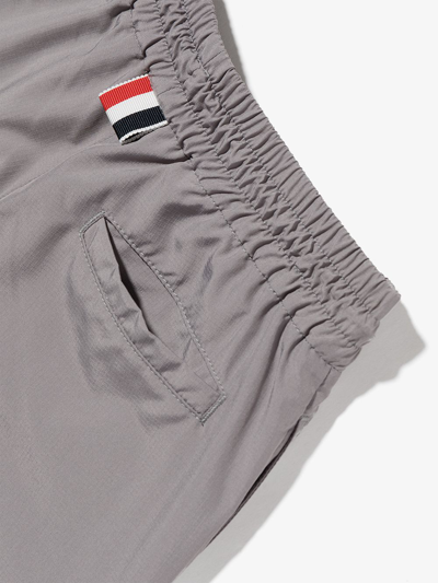 Thom Browne Grey 4-bar Stripe Drawcord Shorts In Grey