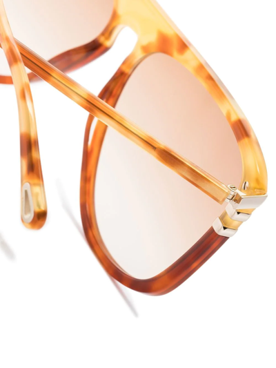 Shop Chloé Pilot-frame Tortoiseshell-effect Sunglasses In Orange