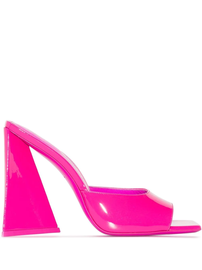 Shop Attico Devon 115mm Patent Leather Mules In Pink