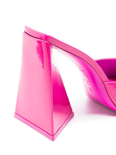 Shop Attico Devon 115mm Patent Leather Mules In Pink