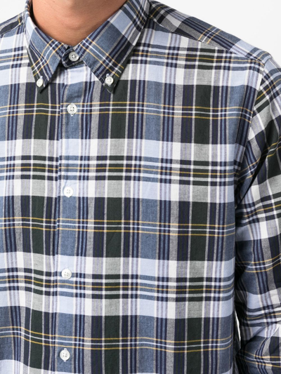 Shop Woolrich Checked Button-down Shirt In Blue