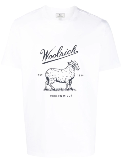 Woolrich Logo-print Cotton T-shirt In White