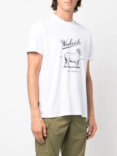 Woolrich Logo-print Cotton T-shirt In White